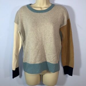 Stitch & needle 100% cashmere crewneck sweater blue gray black camel size xs